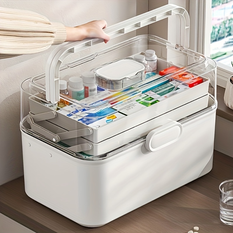 Kitchen Baking Tray Organizer - Большая прозрачная коробка для хранения лекарств/диспенсер